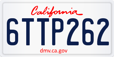 CA license plate 6TTP262