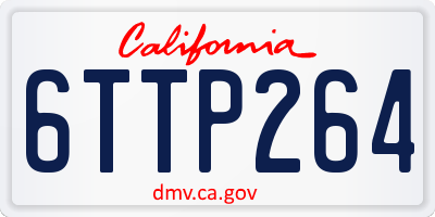 CA license plate 6TTP264