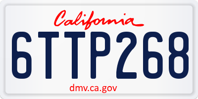 CA license plate 6TTP268