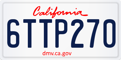 CA license plate 6TTP270