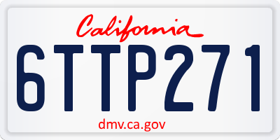 CA license plate 6TTP271