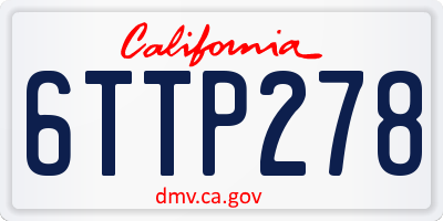 CA license plate 6TTP278