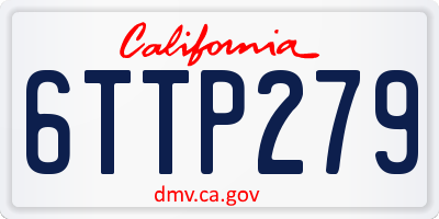 CA license plate 6TTP279