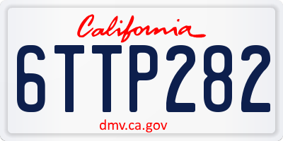CA license plate 6TTP282