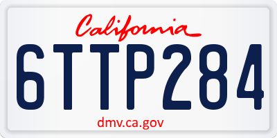 CA license plate 6TTP284