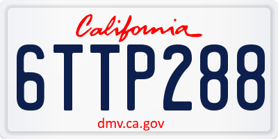 CA license plate 6TTP288