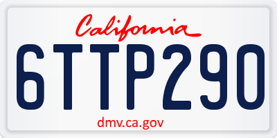 CA license plate 6TTP290
