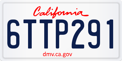 CA license plate 6TTP291
