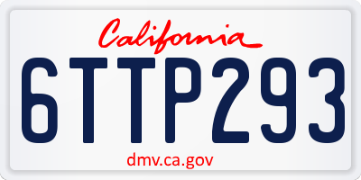 CA license plate 6TTP293