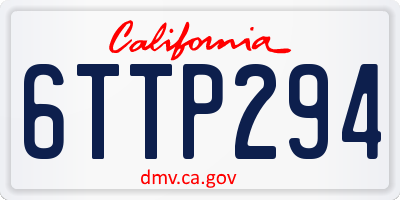 CA license plate 6TTP294