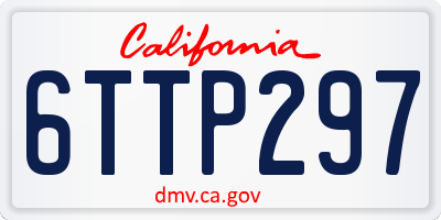 CA license plate 6TTP297