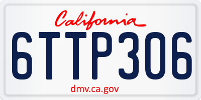 CA license plate 6TTP306