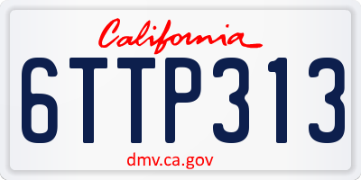 CA license plate 6TTP313