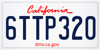 CA license plate 6TTP320