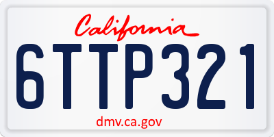 CA license plate 6TTP321