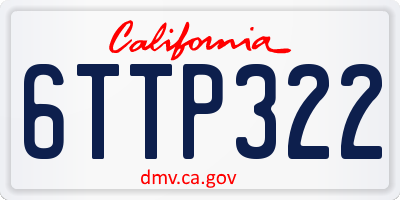 CA license plate 6TTP322