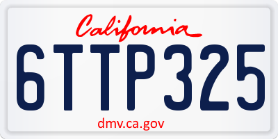 CA license plate 6TTP325