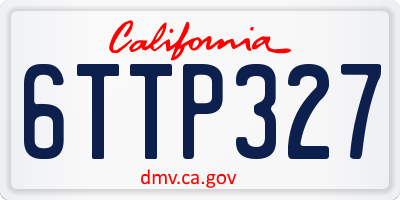 CA license plate 6TTP327