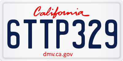 CA license plate 6TTP329