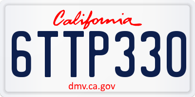 CA license plate 6TTP330