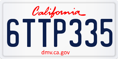 CA license plate 6TTP335