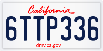 CA license plate 6TTP336