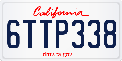CA license plate 6TTP338