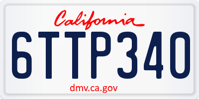 CA license plate 6TTP340