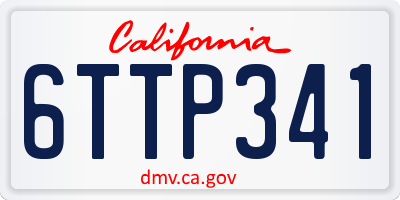 CA license plate 6TTP341