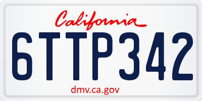 CA license plate 6TTP342