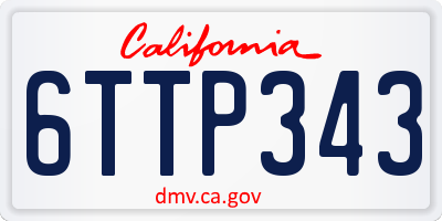 CA license plate 6TTP343
