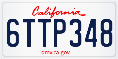 CA license plate 6TTP348