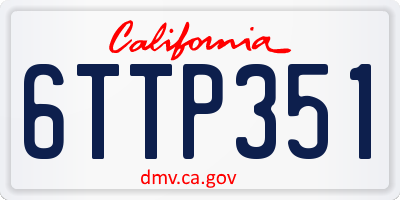 CA license plate 6TTP351