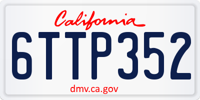 CA license plate 6TTP352