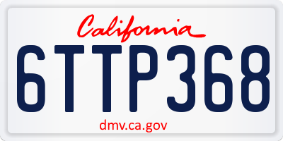 CA license plate 6TTP368