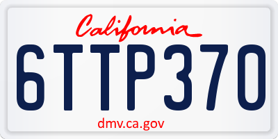 CA license plate 6TTP370