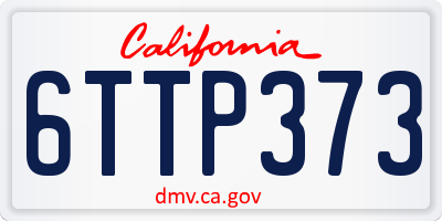 CA license plate 6TTP373