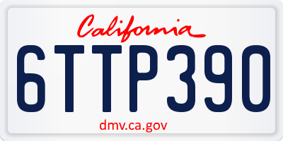 CA license plate 6TTP390