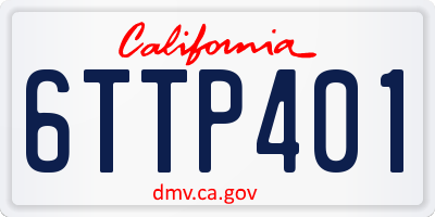 CA license plate 6TTP401