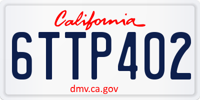 CA license plate 6TTP402