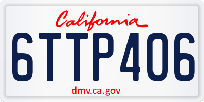 CA license plate 6TTP406