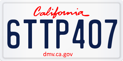 CA license plate 6TTP407