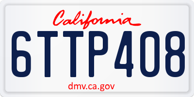 CA license plate 6TTP408