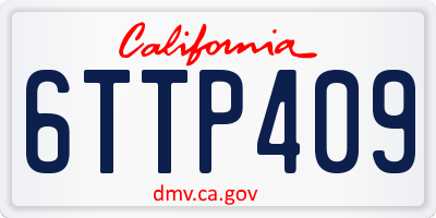 CA license plate 6TTP409