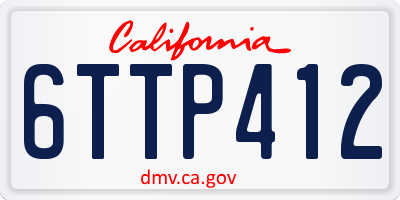 CA license plate 6TTP412