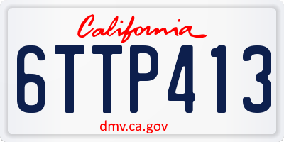 CA license plate 6TTP413