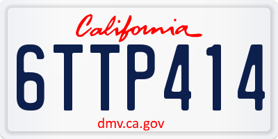 CA license plate 6TTP414
