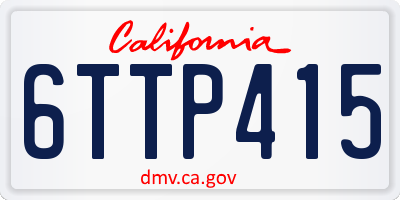 CA license plate 6TTP415