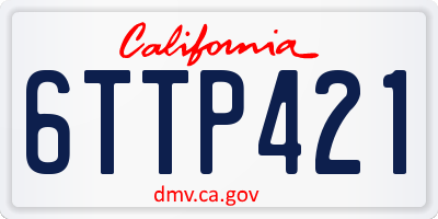 CA license plate 6TTP421