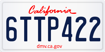 CA license plate 6TTP422